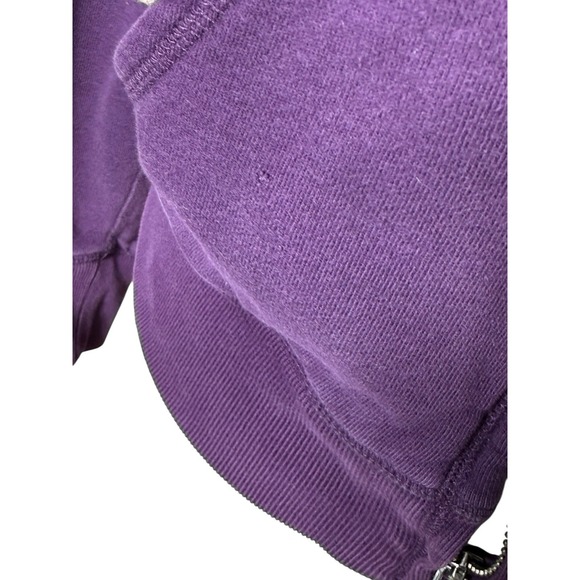 Rare vintage y2k Lucky Brand purple floral Asian embroidered zip-up hoodie Med - Picture 9 of 9